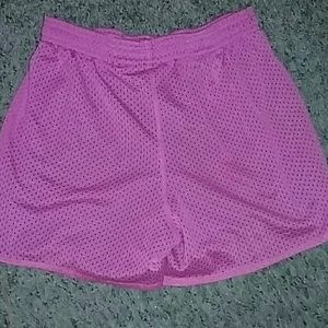 Pink basketball shorts